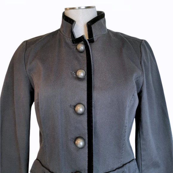 Calvin Klein Jeans Gray Cotton & Velvet Military Style Jacket M - Picture 2 of 12